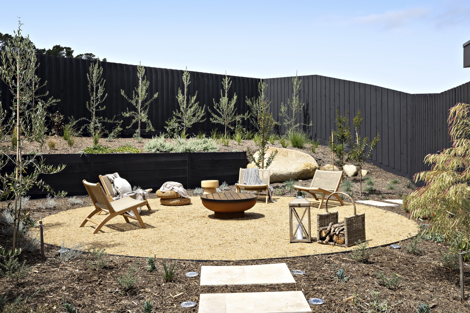 Placeholder for a professional photo of Jarrod Gaget: completed Waterfall Road firepit courtyard